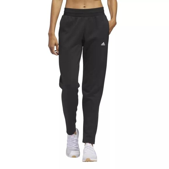 Adidas Women LG Relaxed Fit Tapered Legs Fleece Lined Active Pants Athleisure - Picture 1 of 4